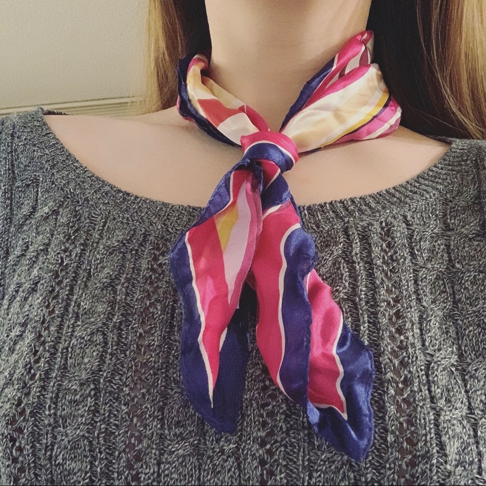 multiple silk scarfs